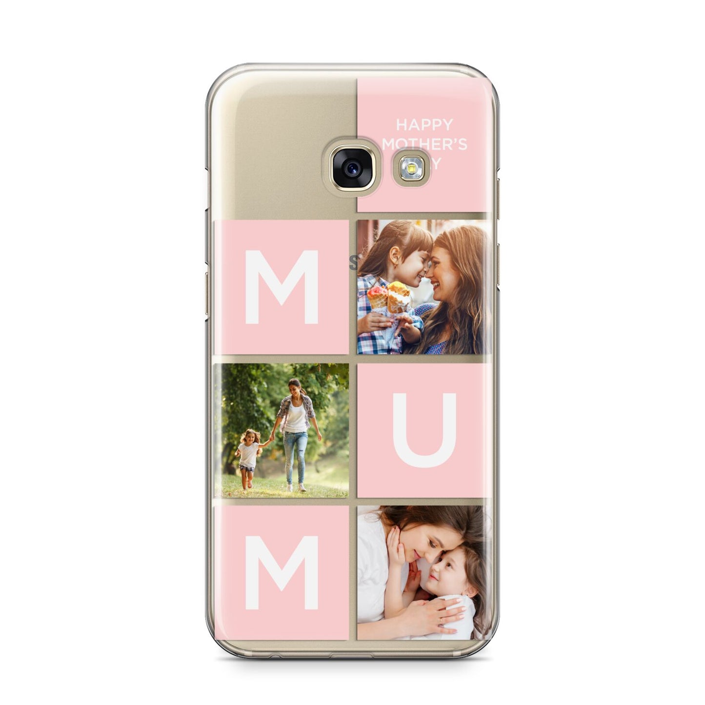 Custom Mothers Day Photo Samsung Galaxy A3 2017 Case on gold phone