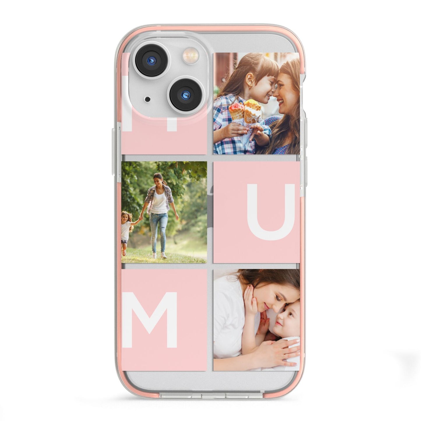 Custom Mothers Day Photo iPhone 13 Mini TPU Impact Case with Pink Edges