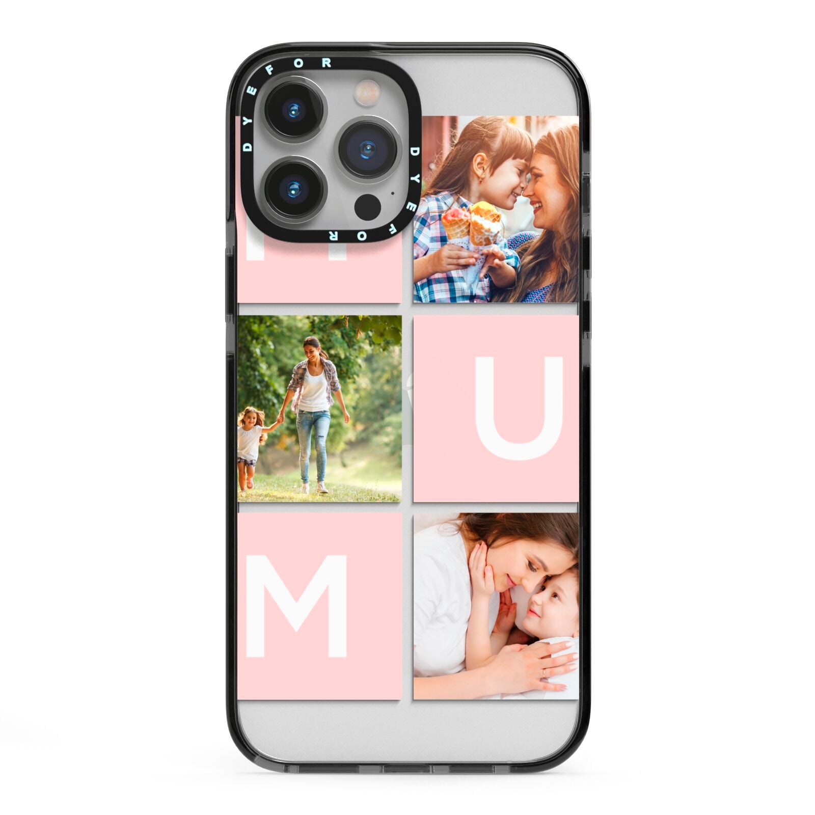 Custom Mothers Day Photo iPhone 13 Pro Max Black Impact Case on Silver phone