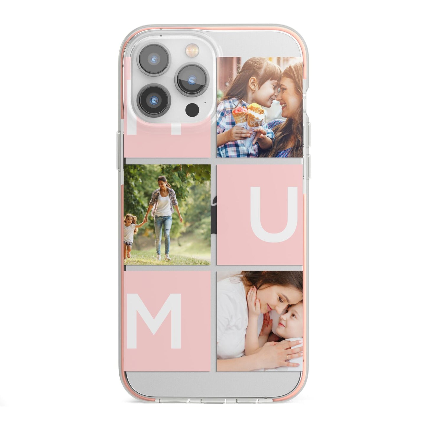 Custom Mothers Day Photo iPhone 13 Pro Max TPU Impact Case with Pink Edges