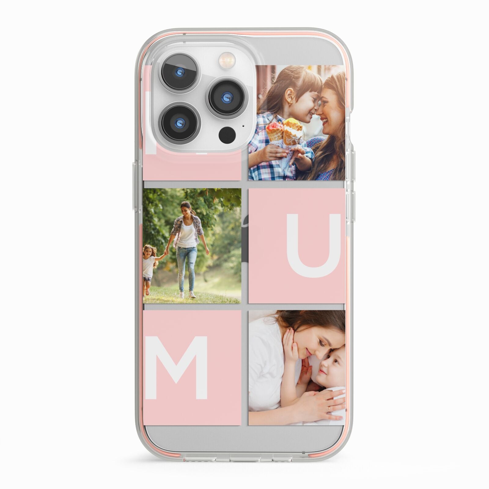 Custom Mothers Day Photo iPhone 13 Pro TPU Impact Case with Pink Edges