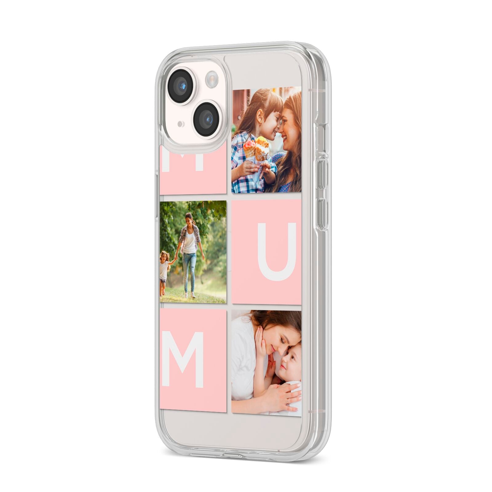 Custom Mothers Day Photo iPhone 14 Clear Tough Case Starlight Angled Image