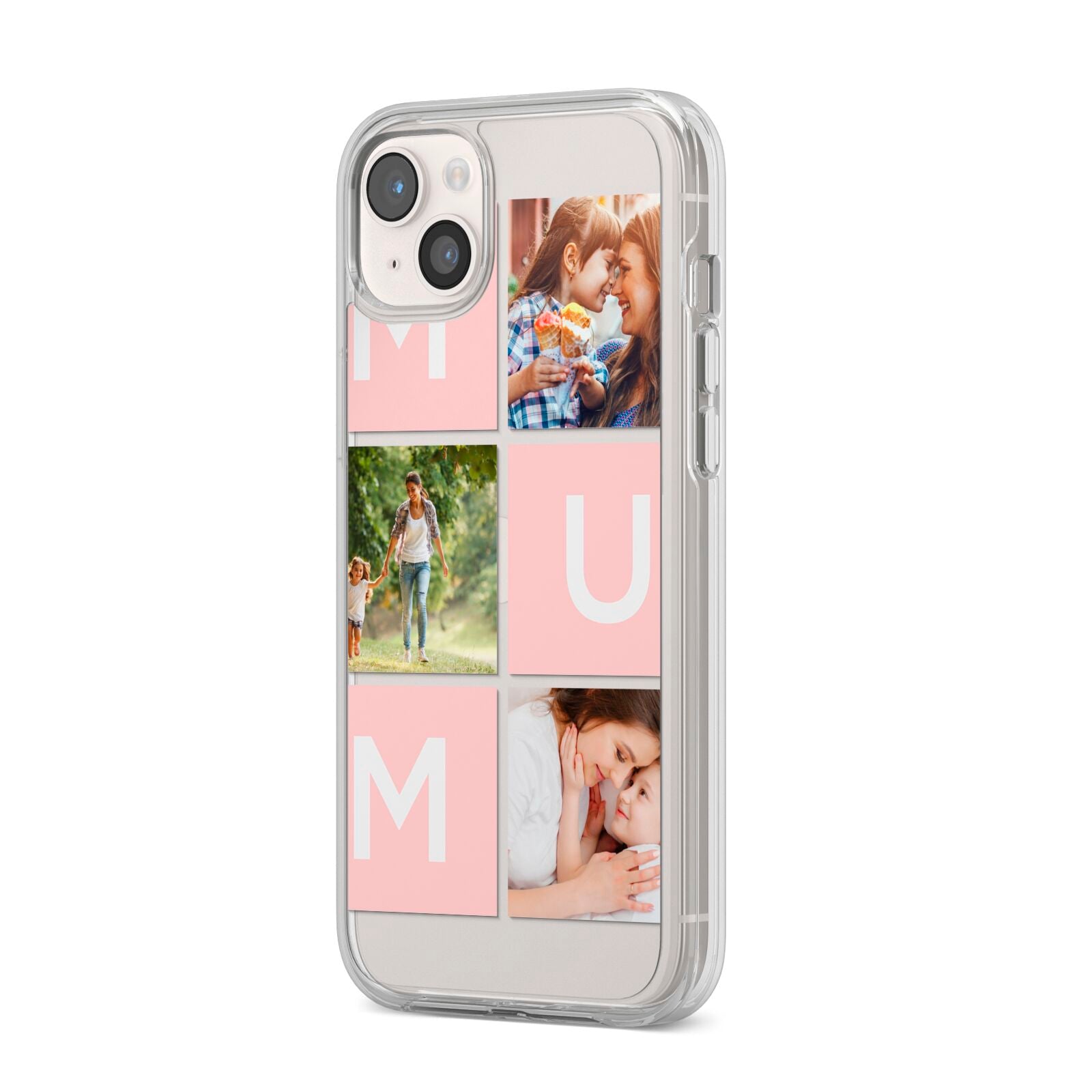 Custom Mothers Day Photo iPhone 14 Plus Clear Tough Case Starlight Angled Image