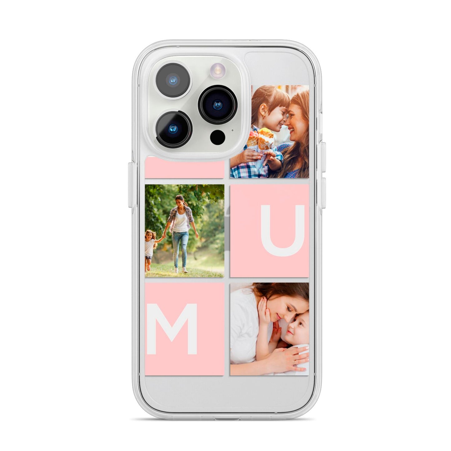 Custom Mothers Day Photo iPhone 14 Pro Clear Tough Case Silver