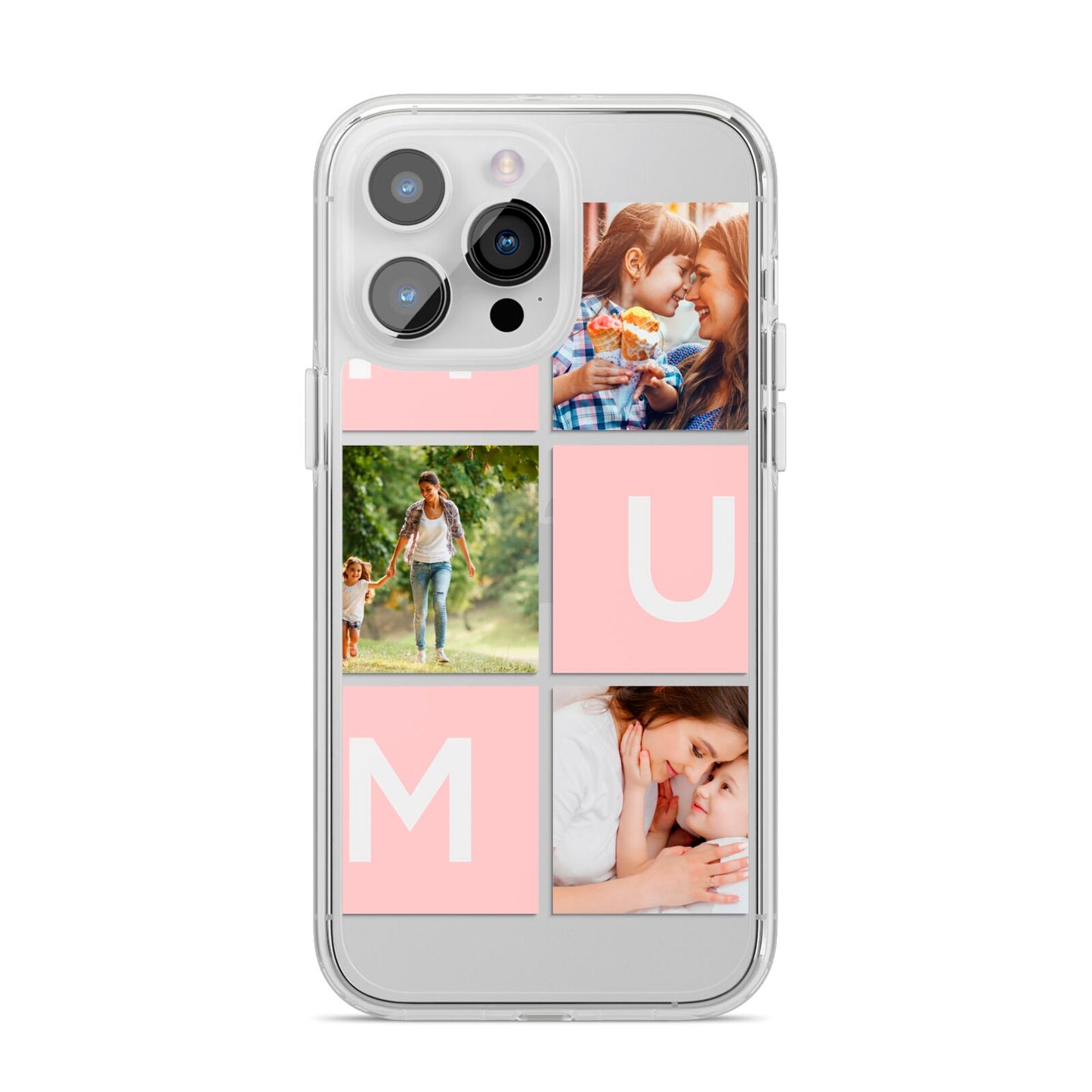 Custom Mothers Day Photo iPhone 14 Pro Max Clear Tough Case Silver