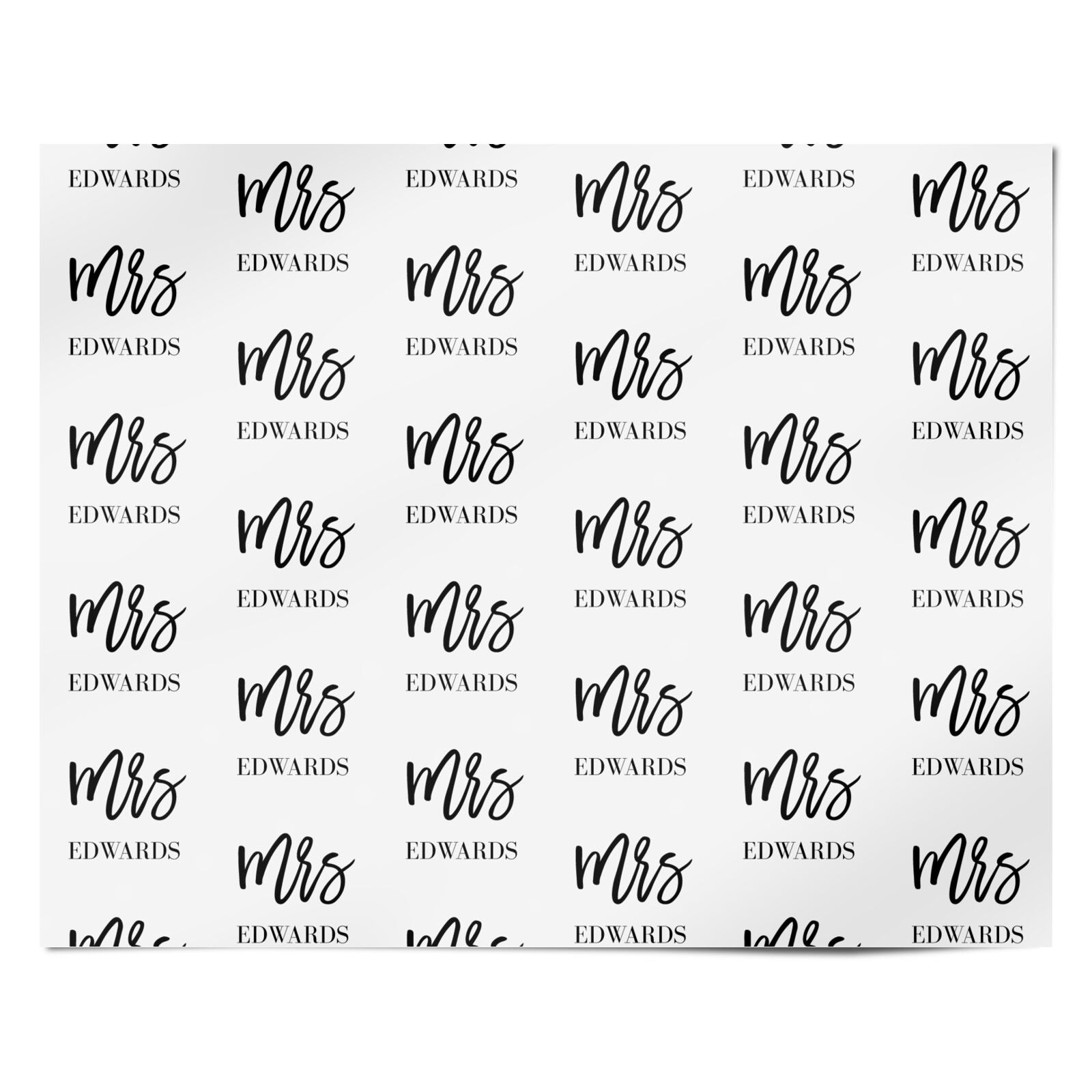 Custom Mrs Personalised Wrapping Paper Alternative