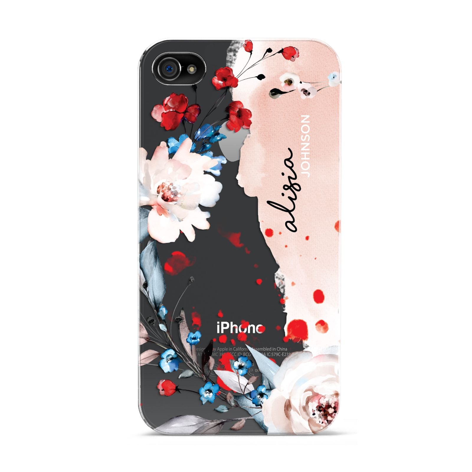 Custom Name Floral Bouquet Apple iPhone 4s Case