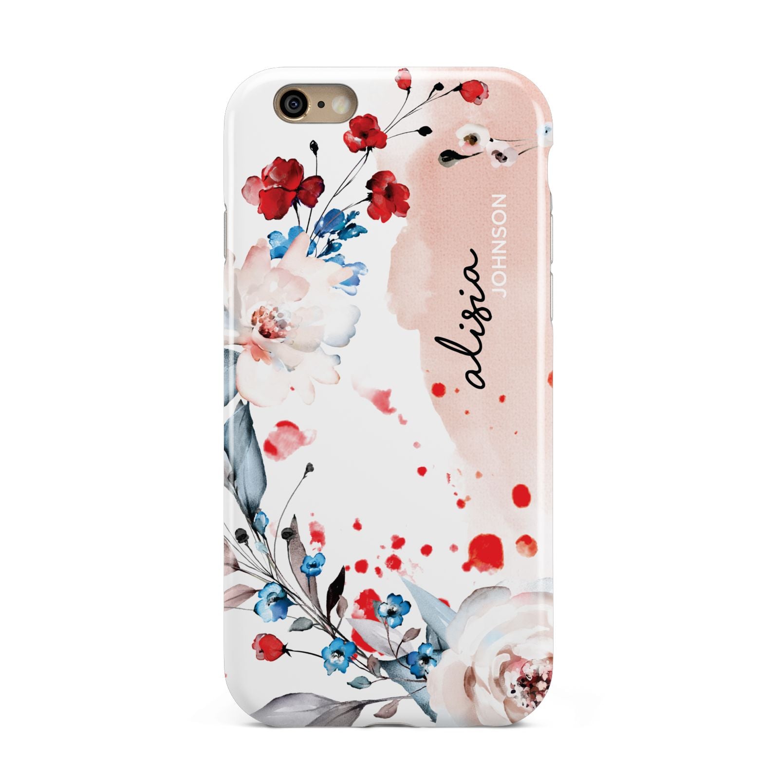 Custom Name Floral Bouquet Apple iPhone 6 3D Tough Case