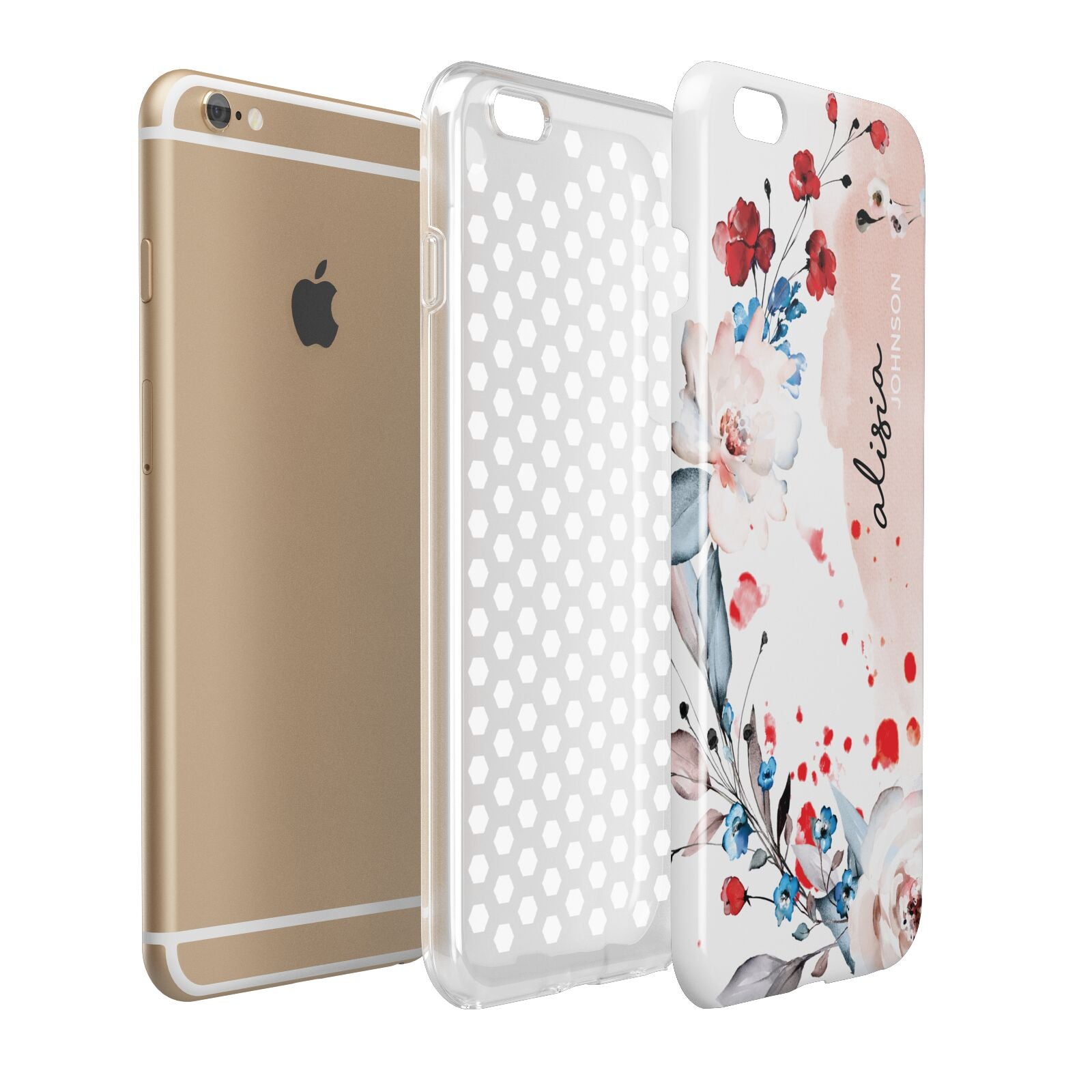 Custom Name Floral Bouquet Apple iPhone 6 Plus 3D Tough Case Expand Detail Image