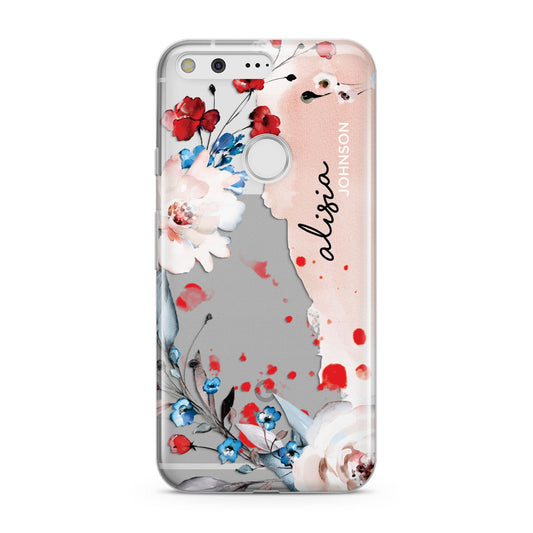 Custom Name Floral Bouquet Google Pixel Case