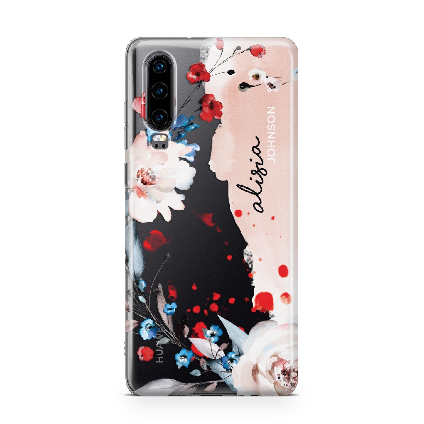 Custom Name Floral Bouquet Huawei P30 Phone Case