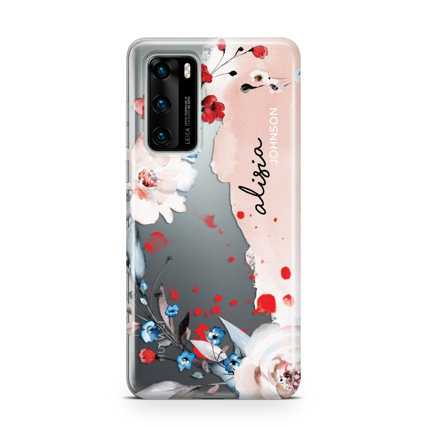 Custom Name Floral Bouquet Huawei P40 Phone Case