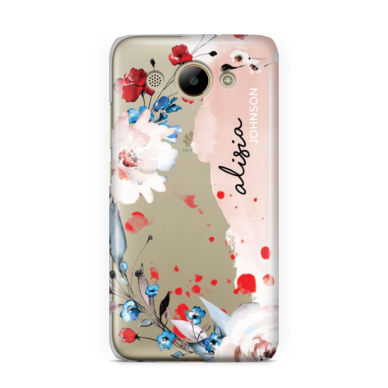 Custom Name Floral Bouquet Huawei Y3 2017