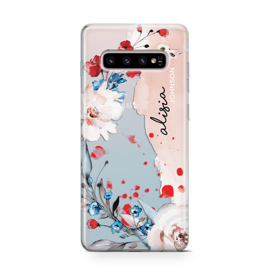 Custom Name Floral Bouquet Protective Samsung Galaxy Case