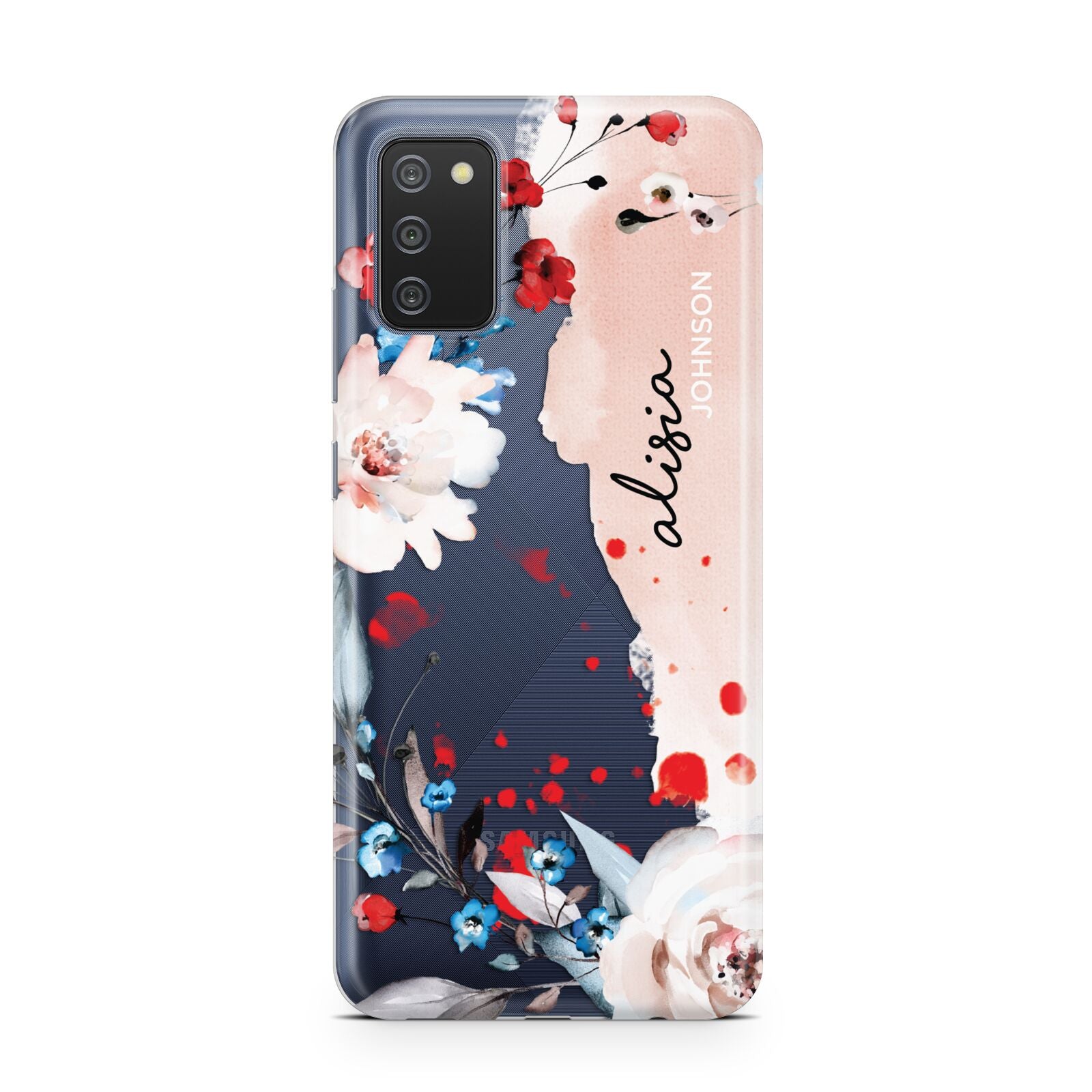 Custom Name Floral Bouquet Samsung A02s Case