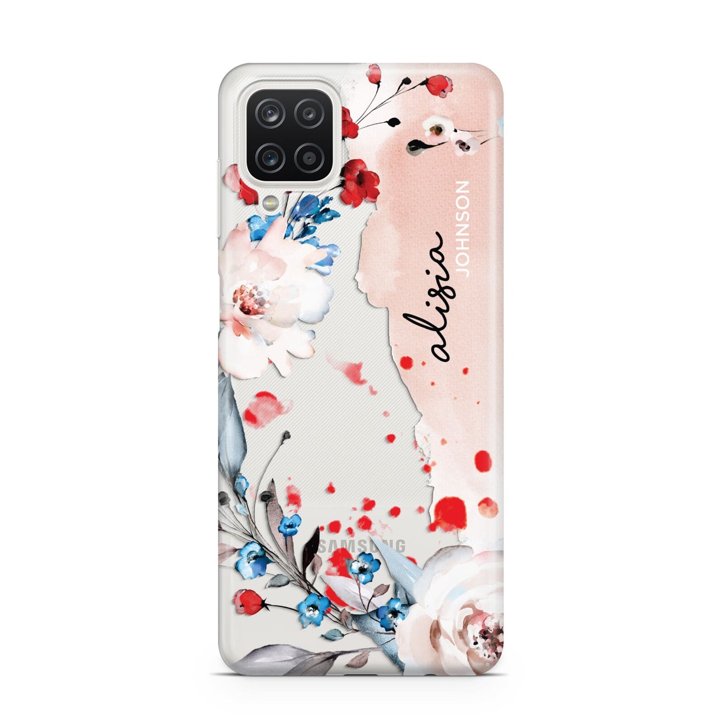 Custom Name Floral Bouquet Samsung A12 Case