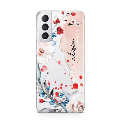 Custom Name Floral Bouquet Samsung S21 Case