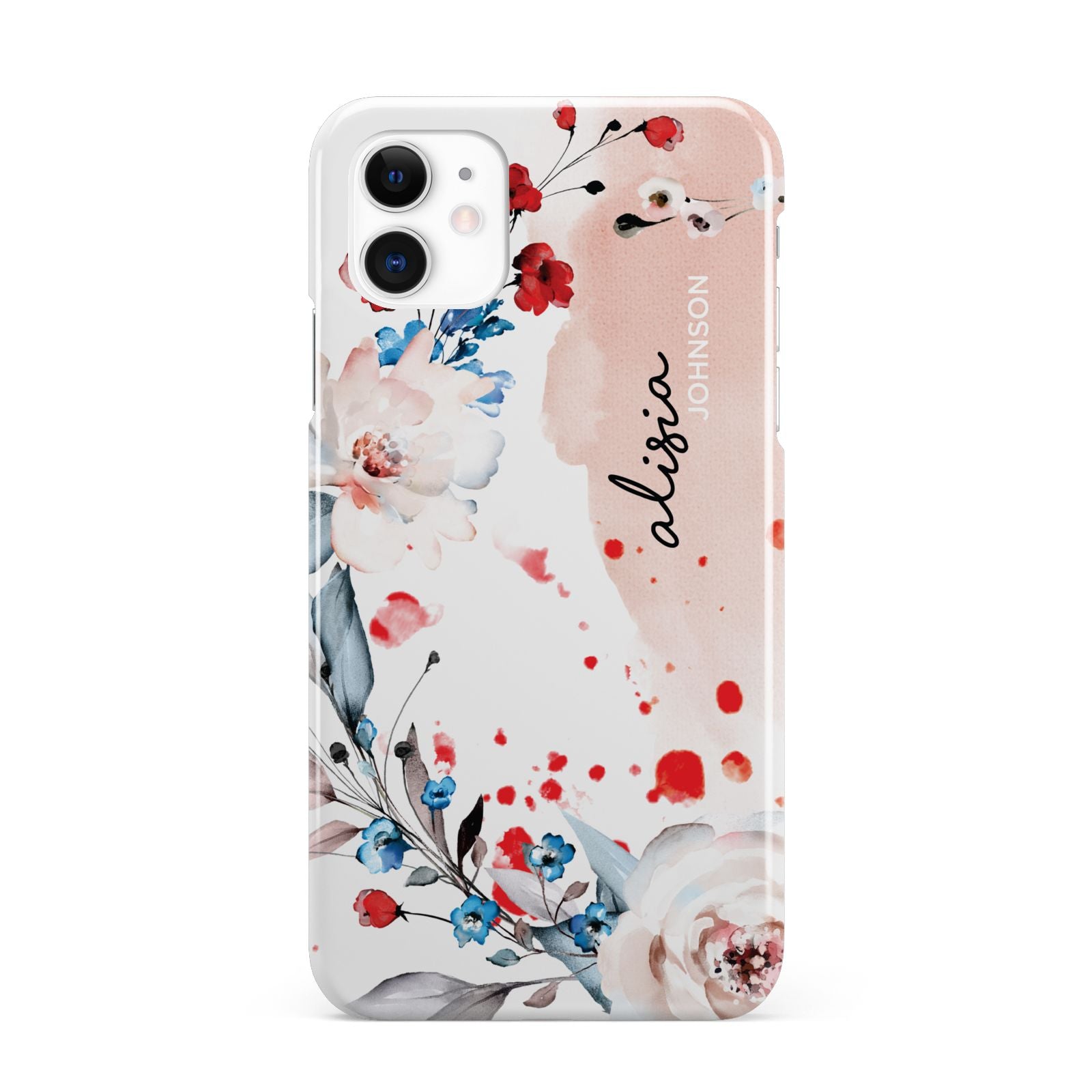 Custom Name Floral Bouquet iPhone 11 3D Snap Case