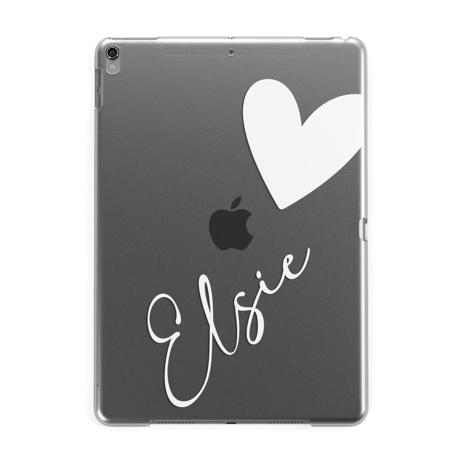 Custom Name Heart Apple iPad Grey Case