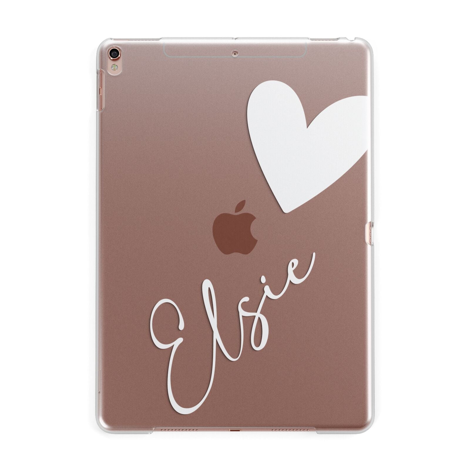 Custom Name Heart Apple iPad Rose Gold Case