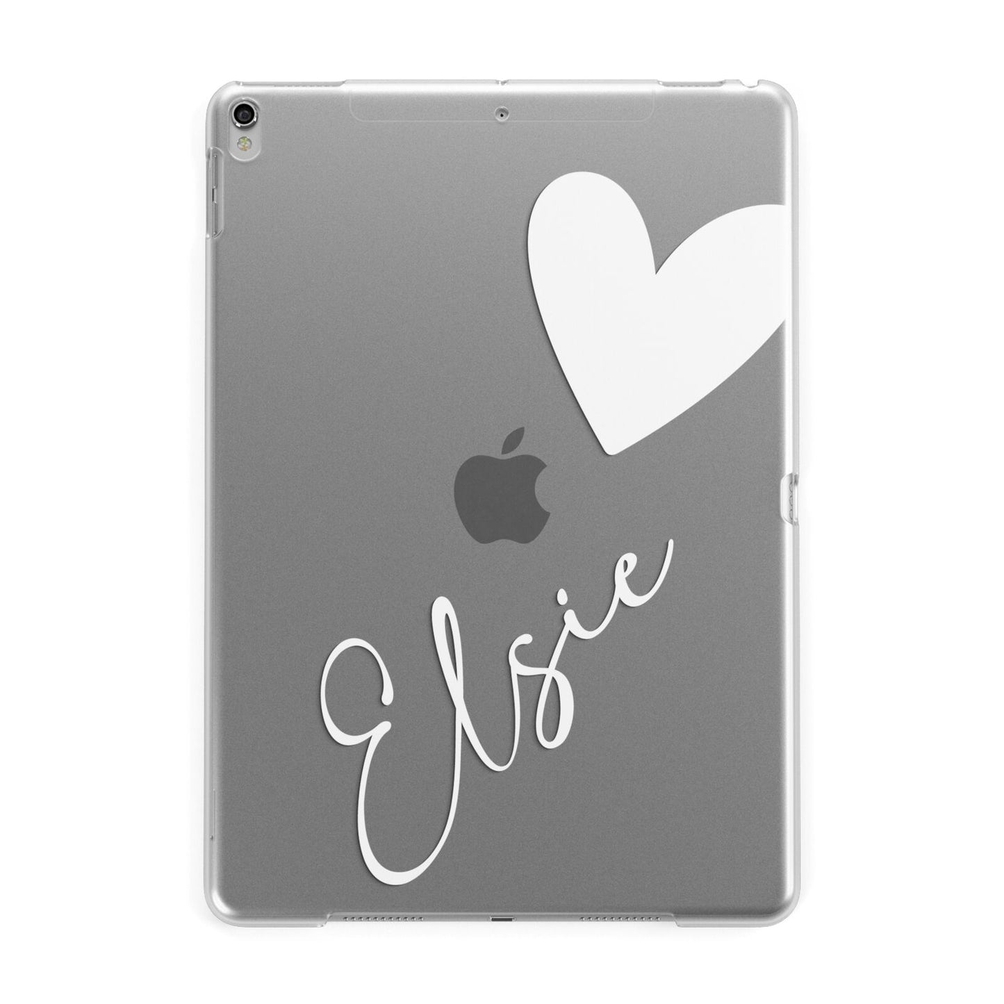 Custom Name Heart Apple iPad Silver Case