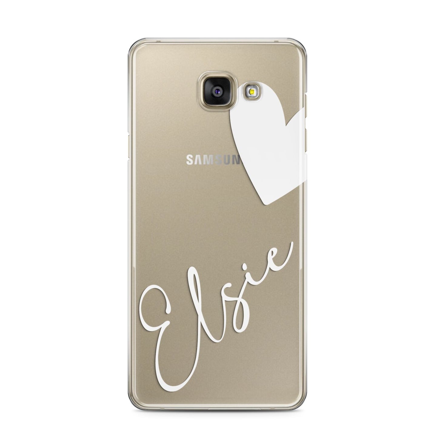 Custom Name Heart Samsung Galaxy A3 2016 Case on gold phone