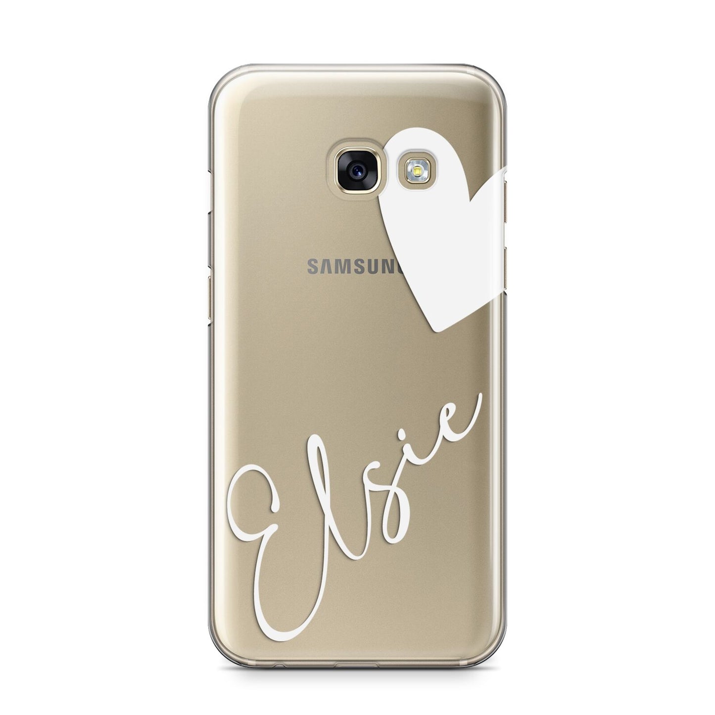 Custom Name Heart Samsung Galaxy A3 2017 Case on gold phone