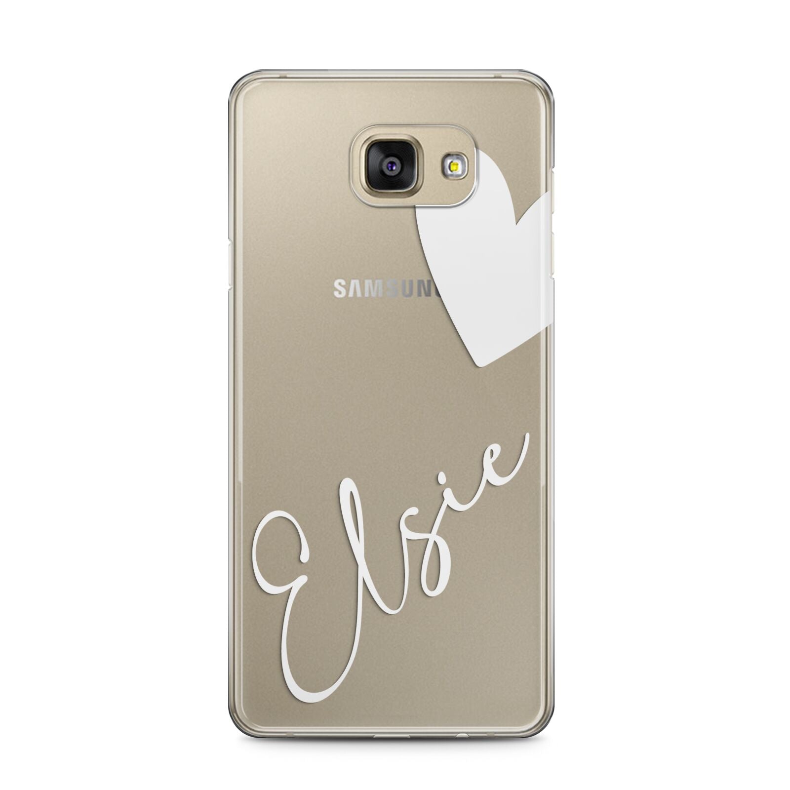 Custom Name Heart Samsung Galaxy A5 2016 Case on gold phone