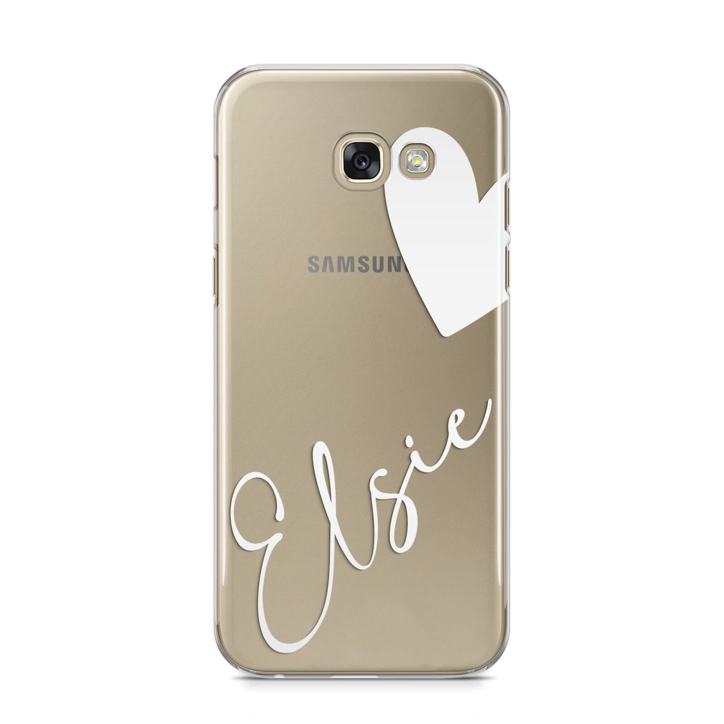 Custom Name Heart Samsung Galaxy A5 2017 Case on gold phone