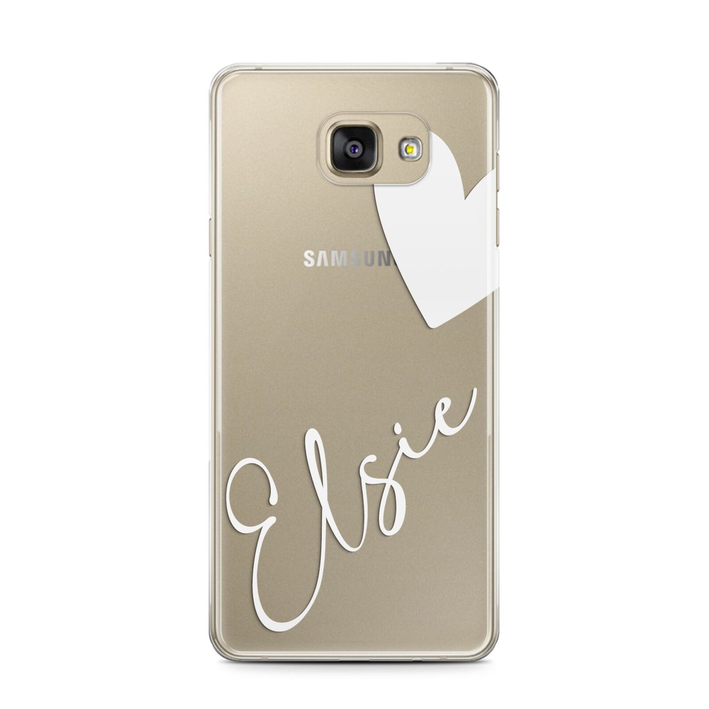 Custom Name Heart Samsung Galaxy A7 2016 Case on gold phone