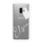 Custom Name Heart Samsung Galaxy S9 Plus Case on Silver phone