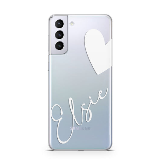 Custom Name Heart Samsung S21 Plus Phone Case