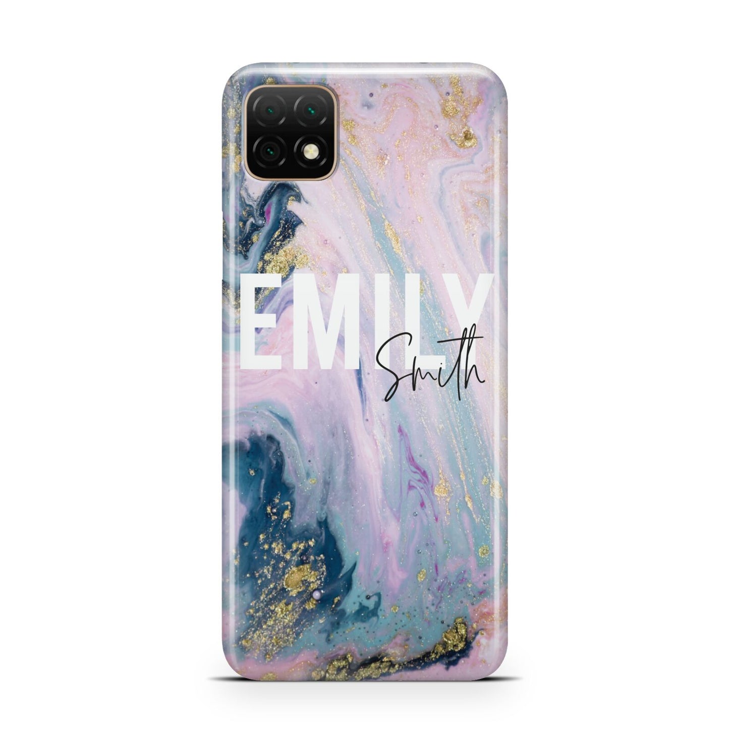 Custom Name Purple Gold Glitter Marble Huawei Enjoy 20 Phone Case