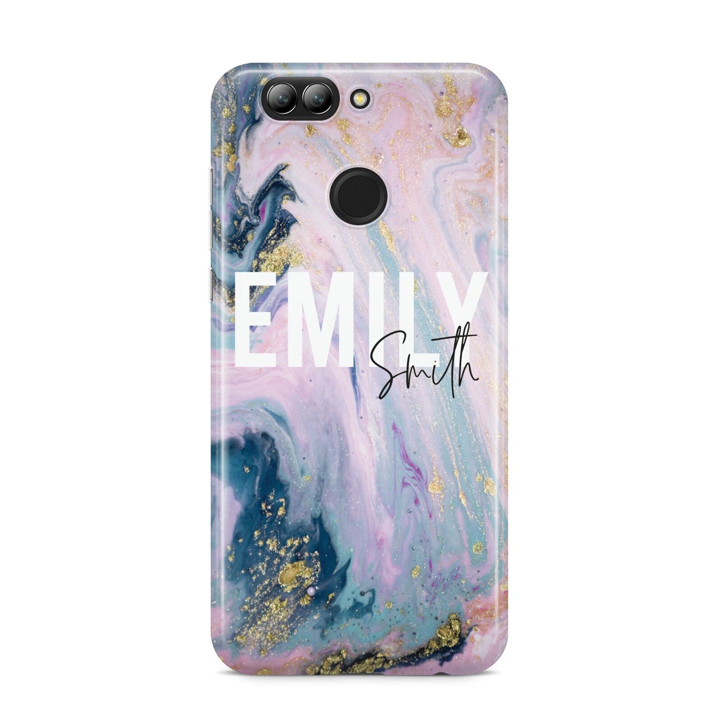 Custom Name Purple Gold Glitter Marble Huawei Nova 2s Phone Case