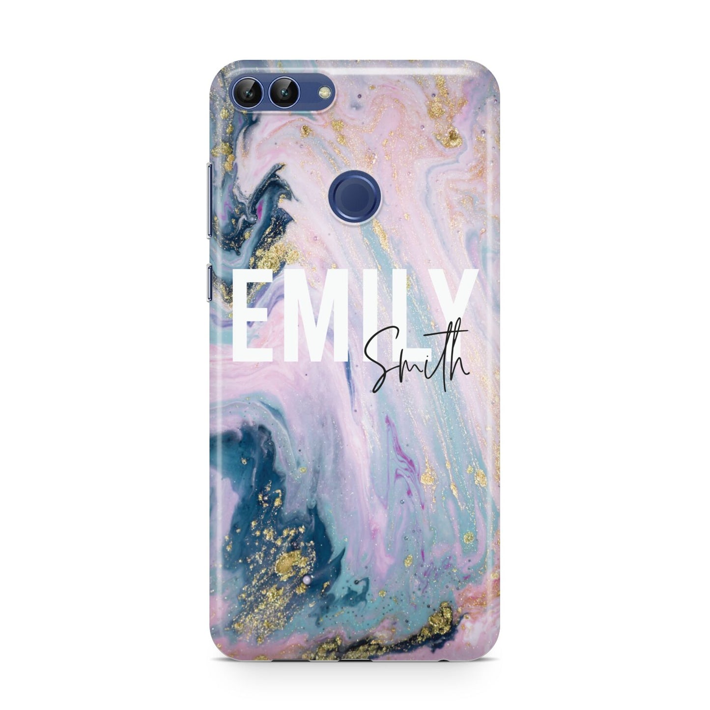 Custom Name Purple Gold Glitter Marble Huawei P Smart Case