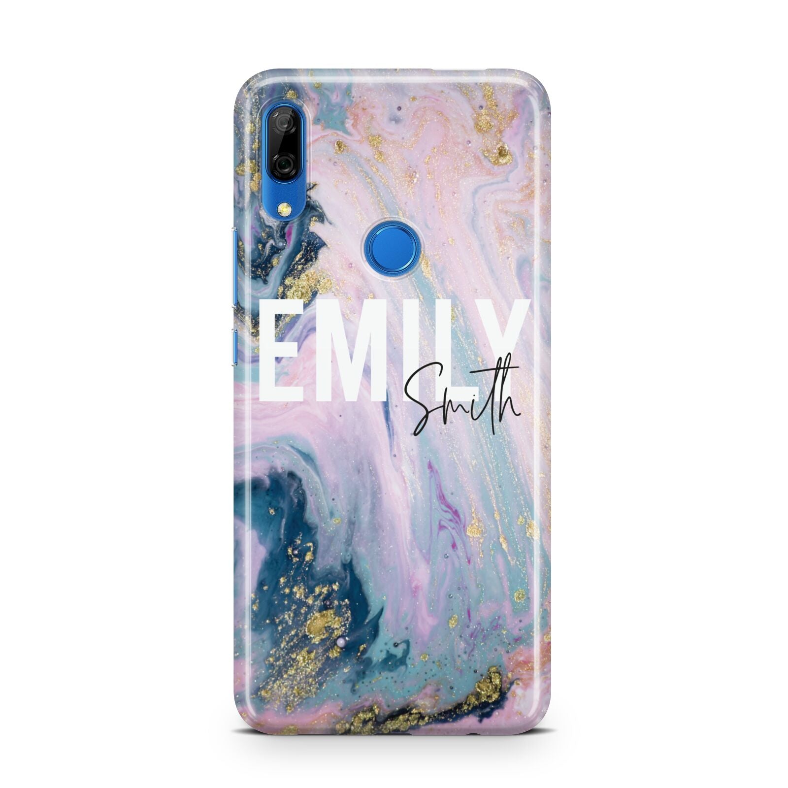 Custom Name Purple Gold Glitter Marble Huawei P Smart Z