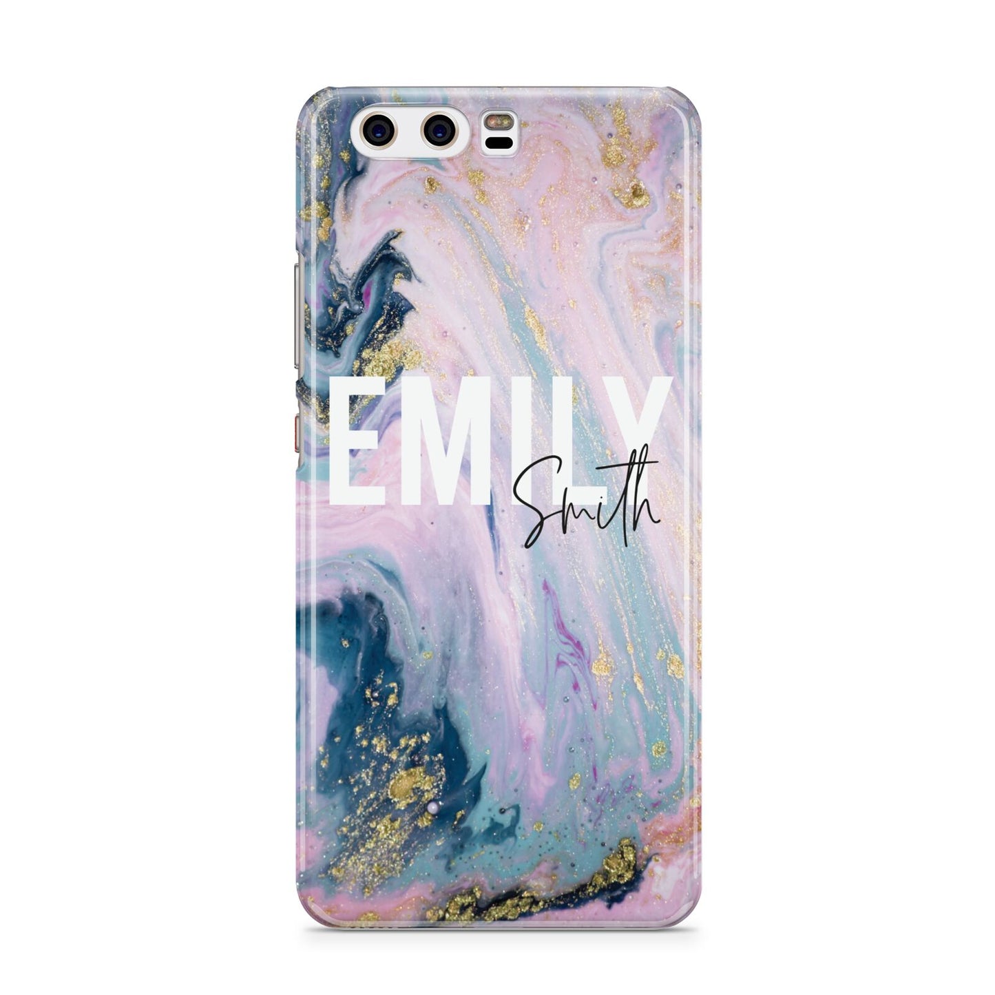 Custom Name Purple Gold Glitter Marble Huawei P10 Phone Case