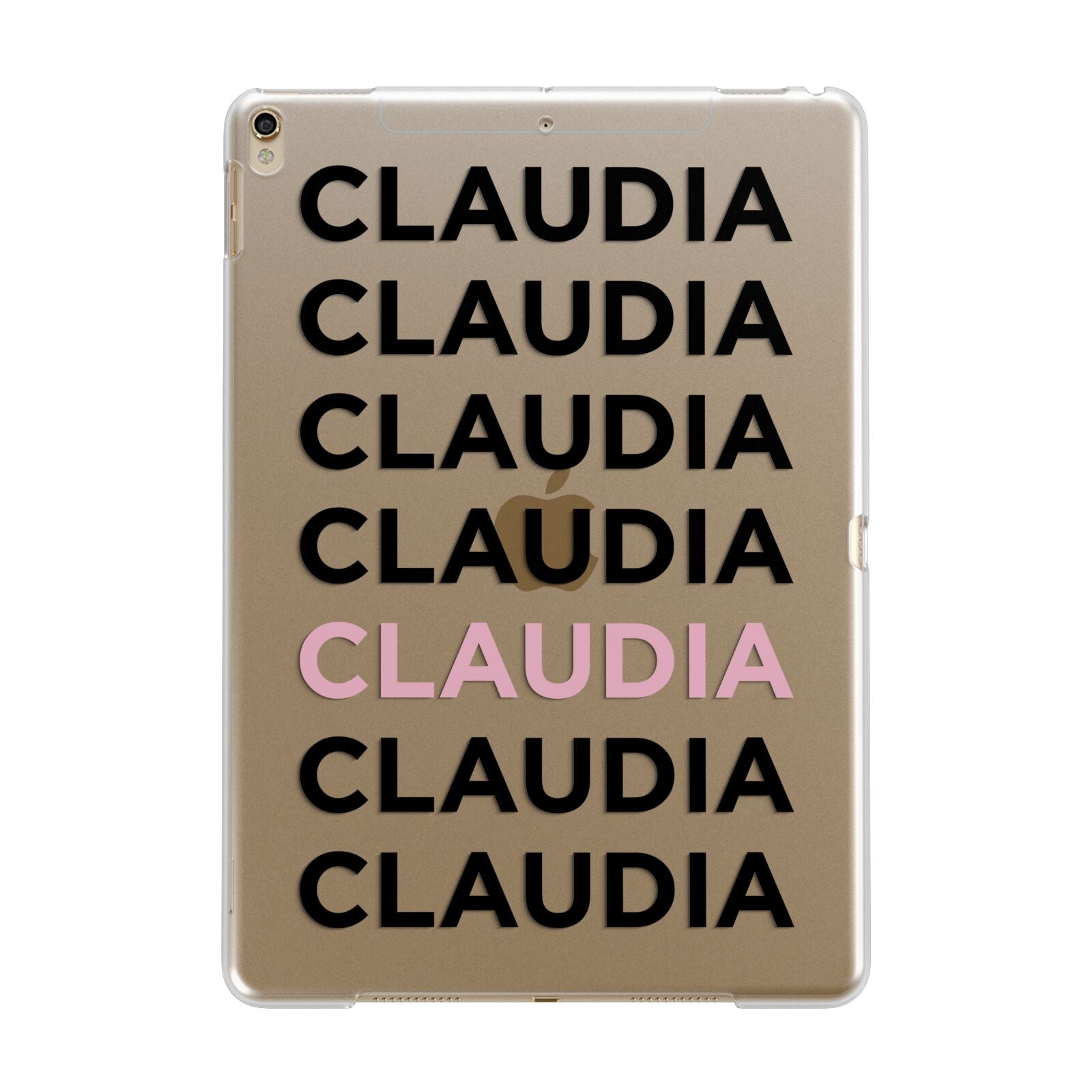 Custom Name Repeat Apple iPad Gold Case