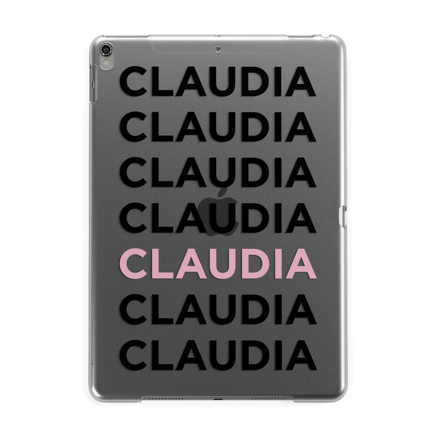 Custom Name Repeat Apple iPad Grey Case