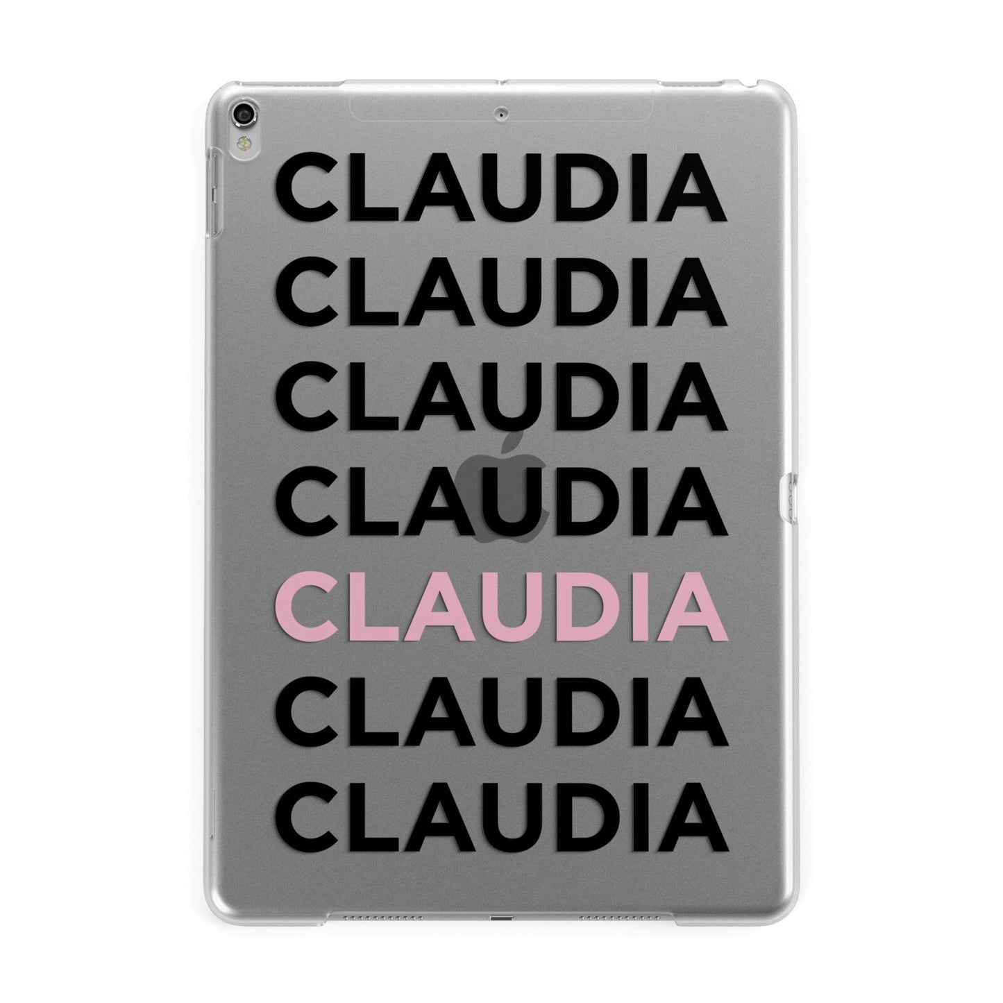 Custom Name Repeat Apple iPad Silver Case