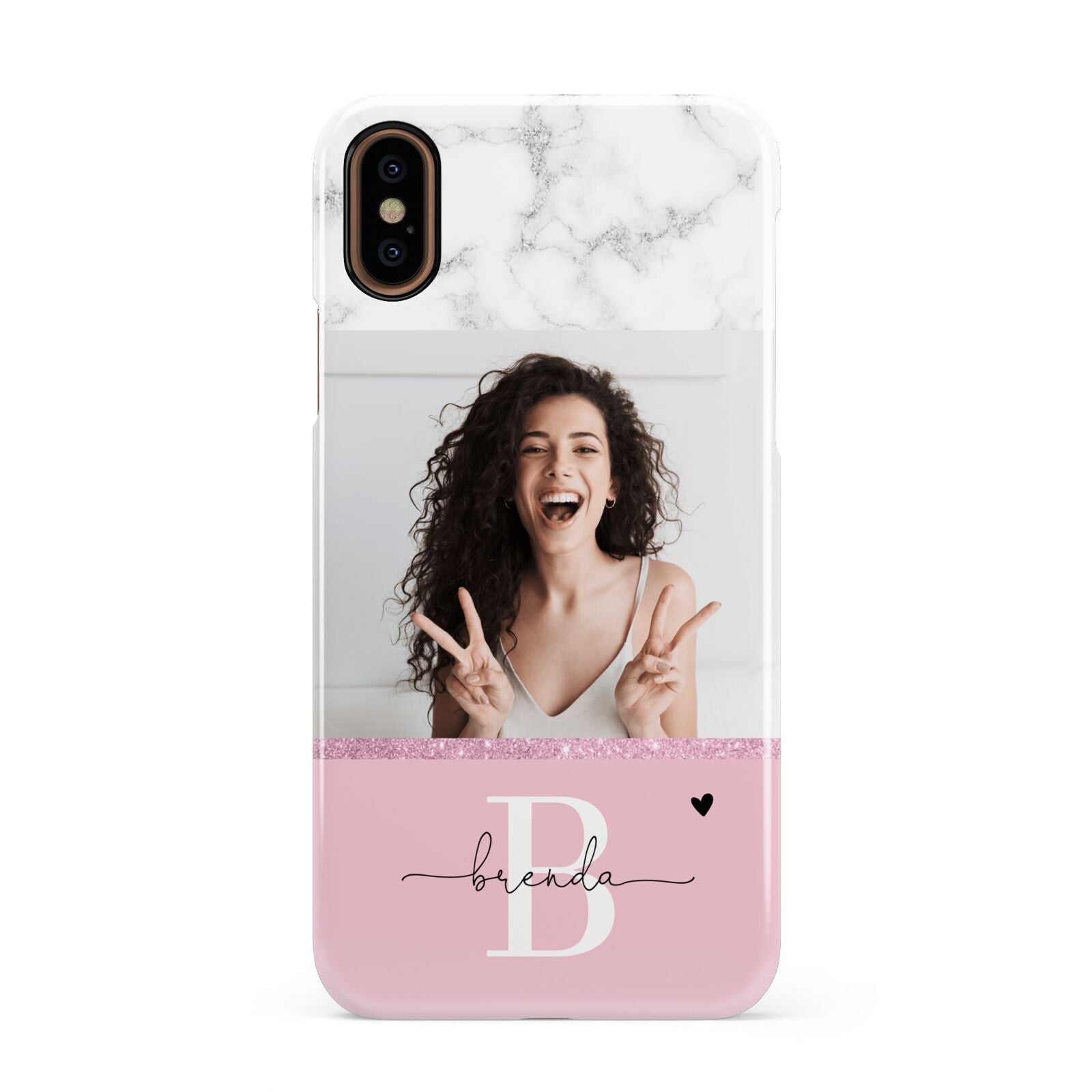 Custom Photo Marble Apple iPhone XS 3D Snap Case