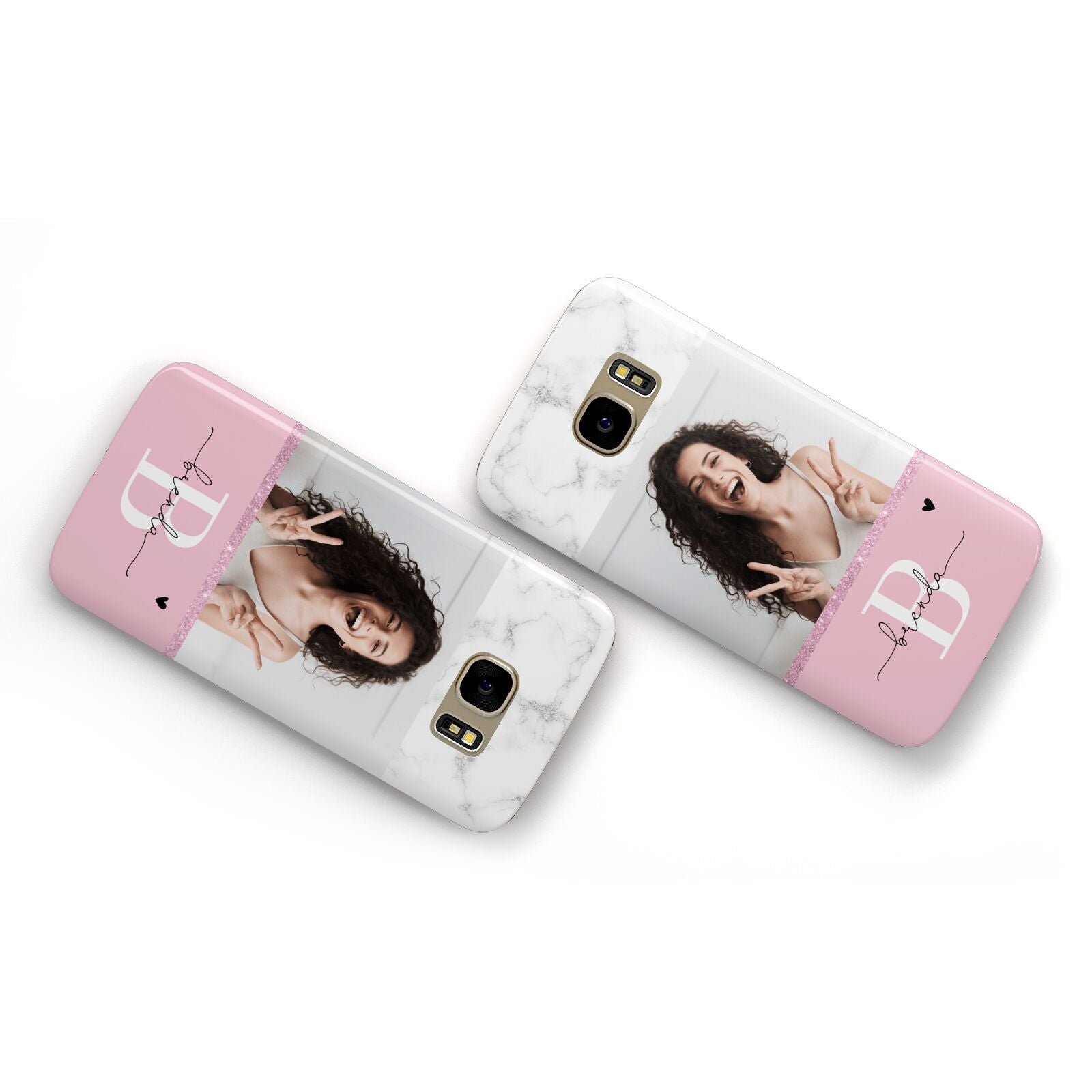 Custom Photo Marble Samsung Galaxy Case Flat Overview