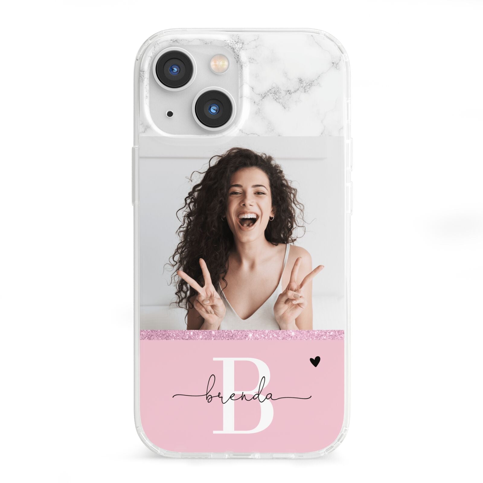 Custom Photo Marble iPhone 13 Mini Clear Bumper Case