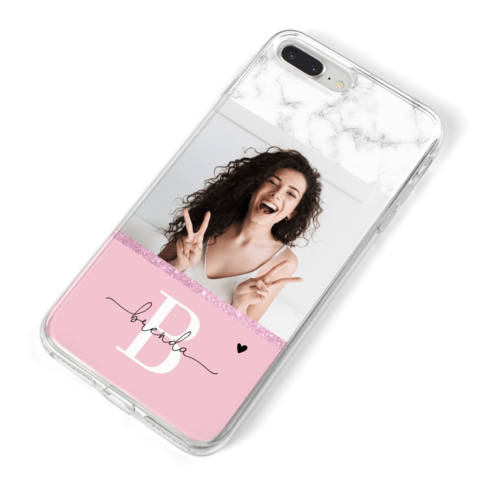 Custom Photo Marble iPhone 8 Plus Bumper Case on Silver iPhone Alternative Image