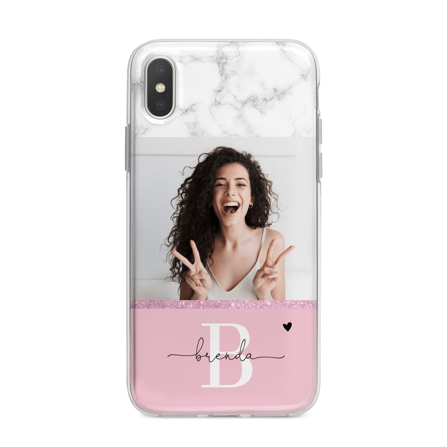 Custom Photo Marble iPhone X Bumper Case on Silver iPhone Alternative Image 1