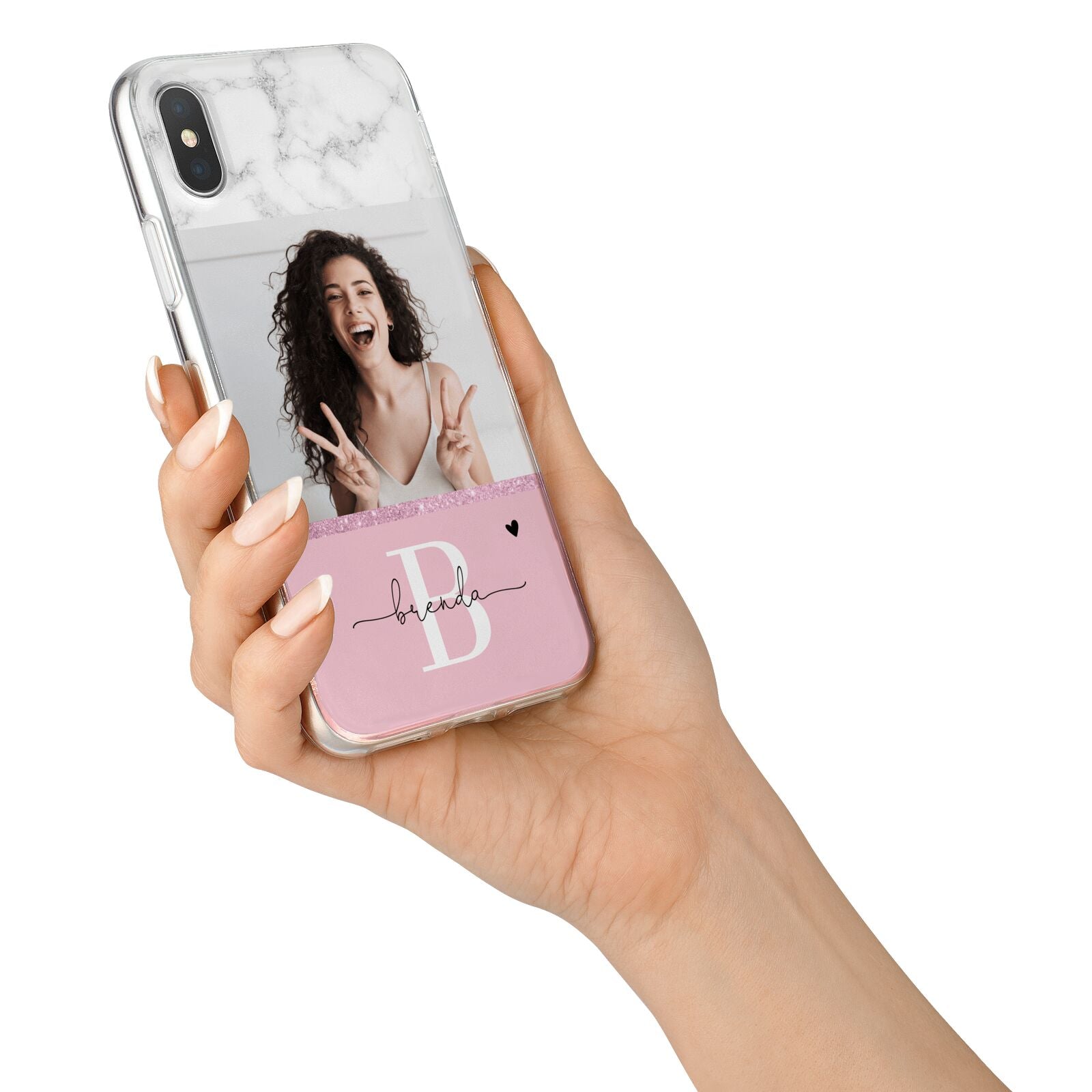 Custom Photo Marble iPhone X Bumper Case on Silver iPhone Alternative Image 2