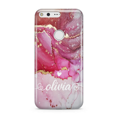 Custom Pink Marble Google Pixel Case