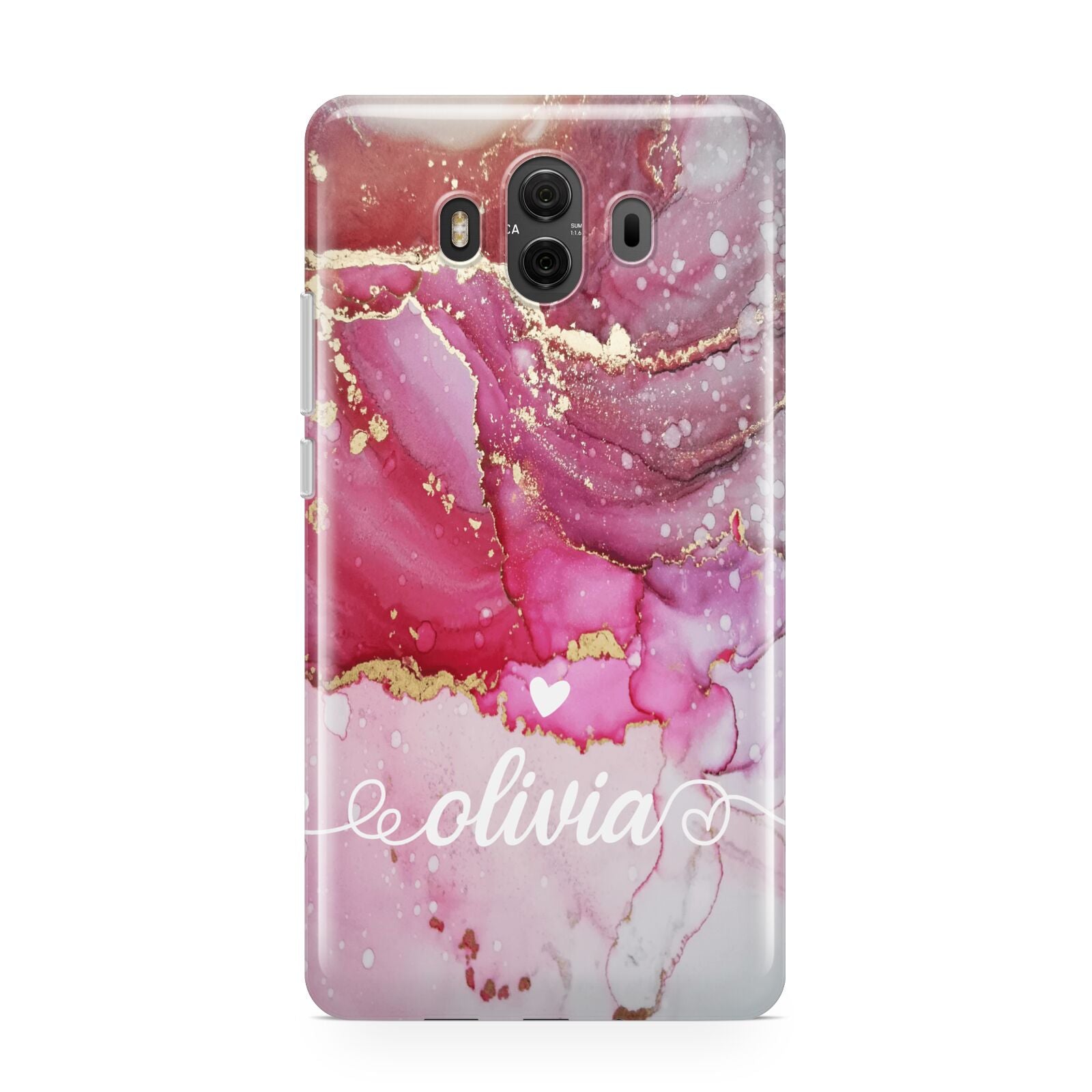 Custom Pink Marble Huawei Mate 10 Protective Phone Case