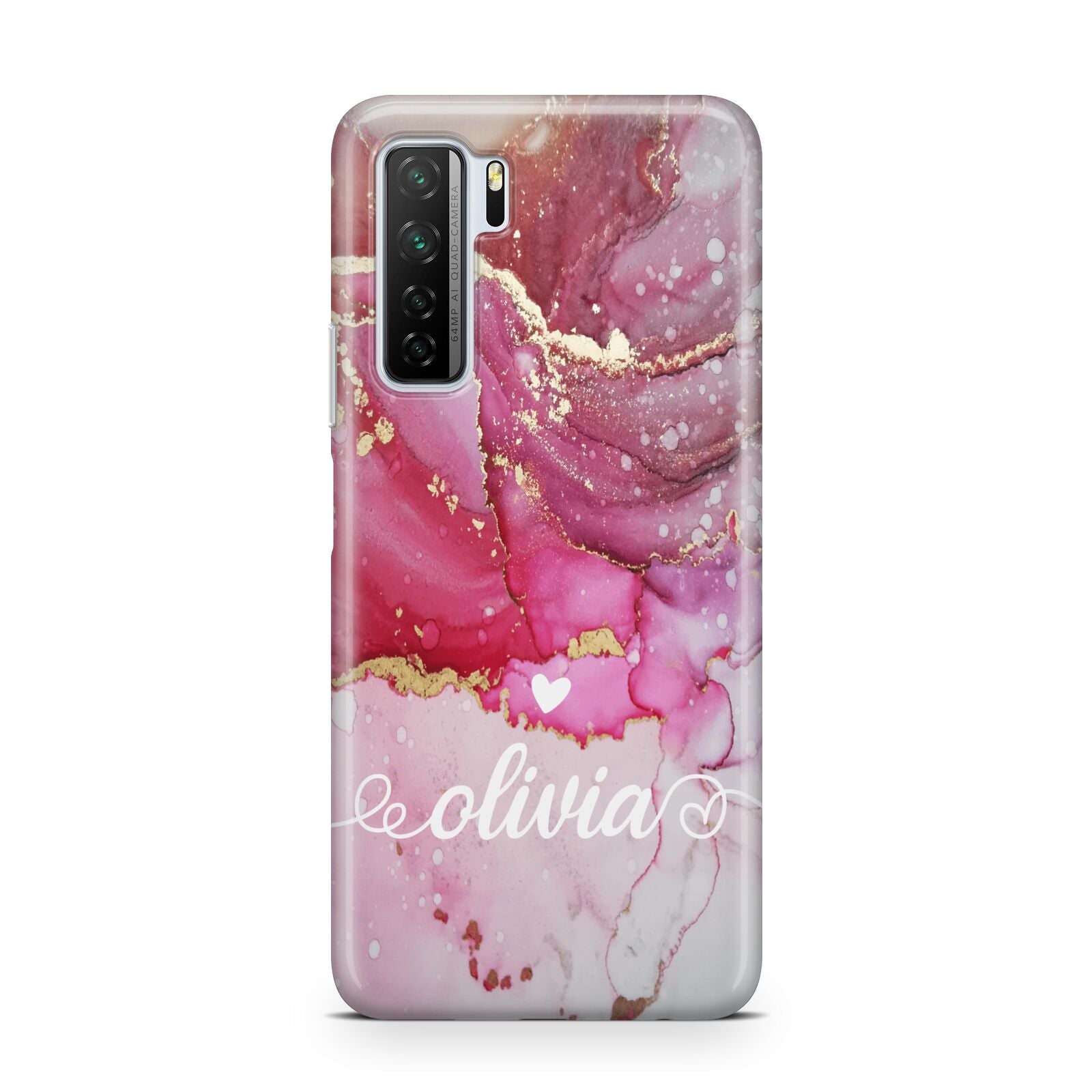 Custom Pink Marble Huawei P40 Lite 5G Phone Case