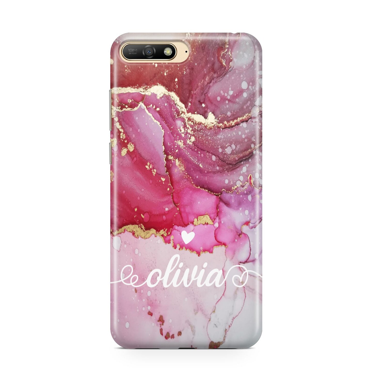 Custom Pink Marble Huawei Y6 2018